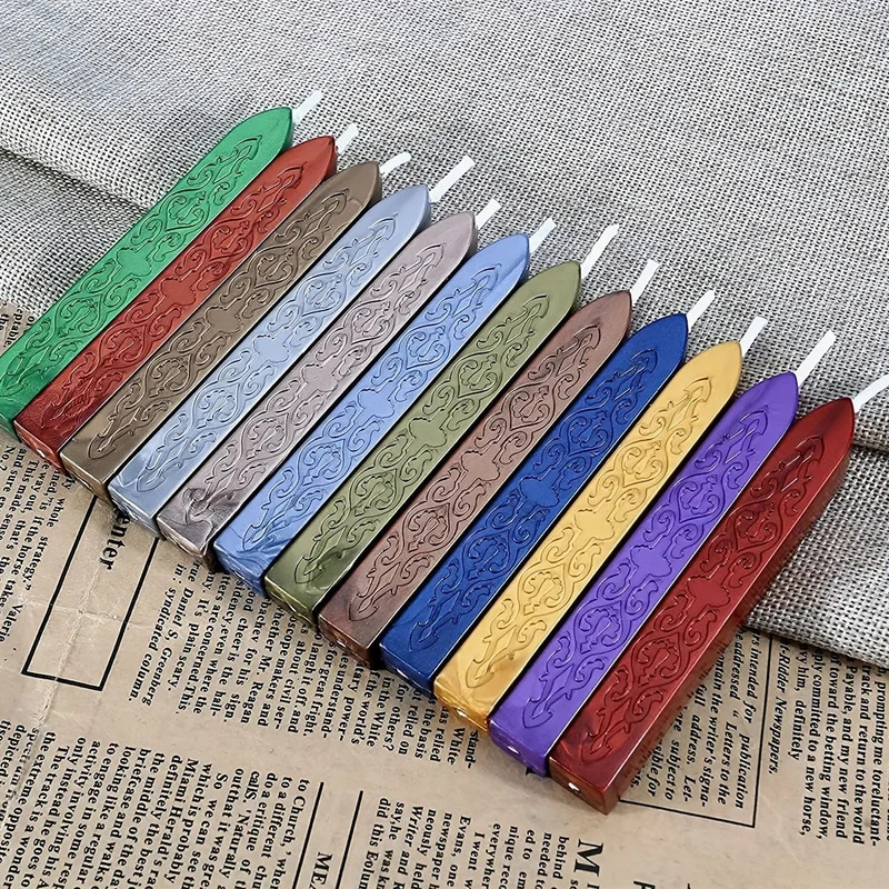 12pcs/bag Metallic Mixed Color - Wax Seal Stamp Kit 评论和价格
