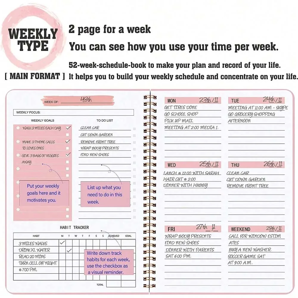 A5 Weekly Planner Coil Daily P - Planner Weekly Budget 评论和价格