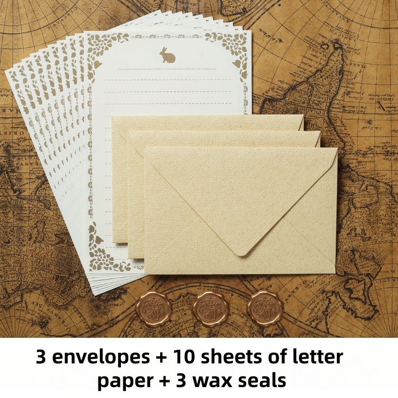 16PCS Vintage Linen Envelopes  - Wax Seal Stamp Kit 评论和价格