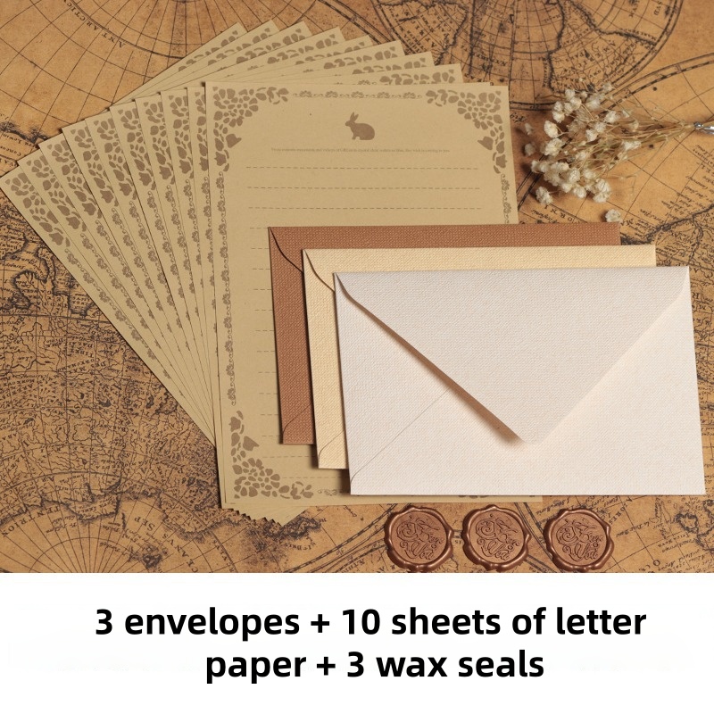 16PCS Vintage Linen Envelopes  - Wax Seal Stamp Kit 评论和价格