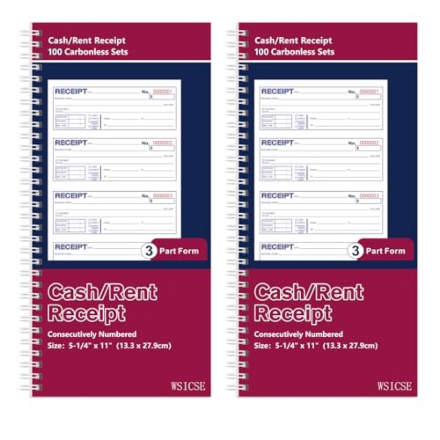 2 Pack Receipt Books with Carb - Carbon Copy Book 评论和价格