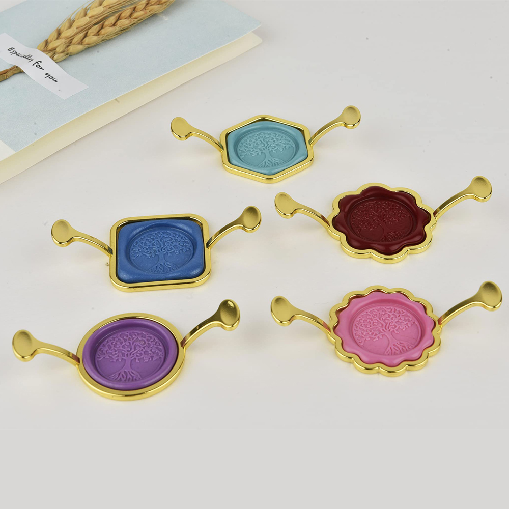 5-Pack Hexagon Square Metal Wa - Wax Seal Stamp Kit 评论和价格