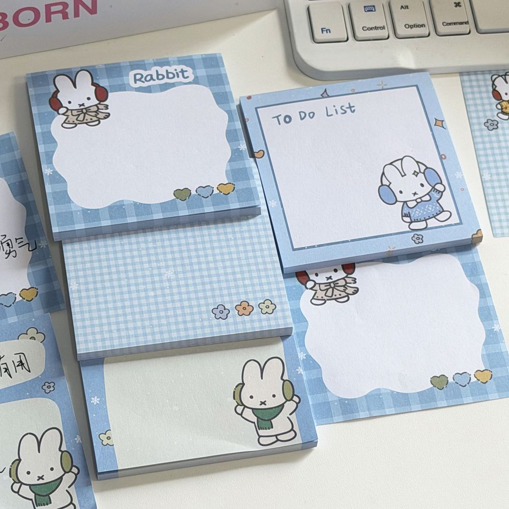 Kawaii Blue Grid Miffy Rabbit  - Stationery Office Items List 评论和价格