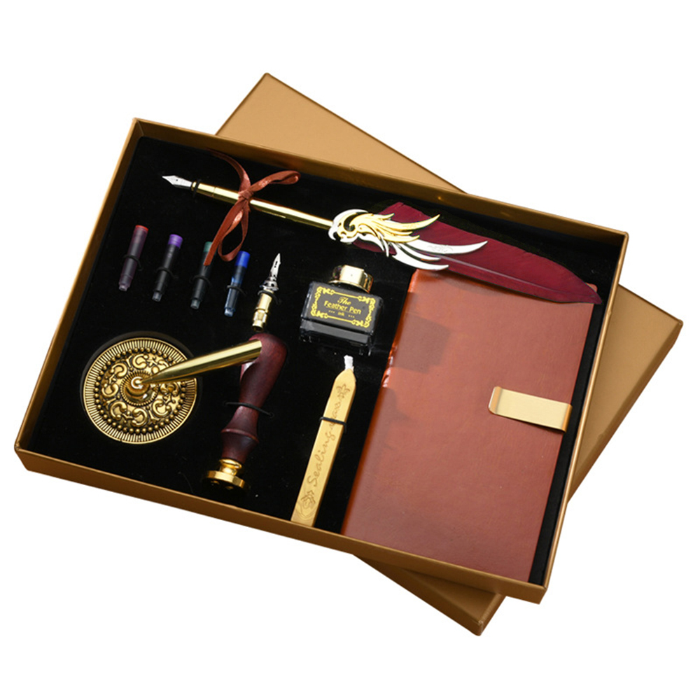 Quill Pen and Ink Set Retro Fe - Wax Seal Stamp Kit 评论和价格