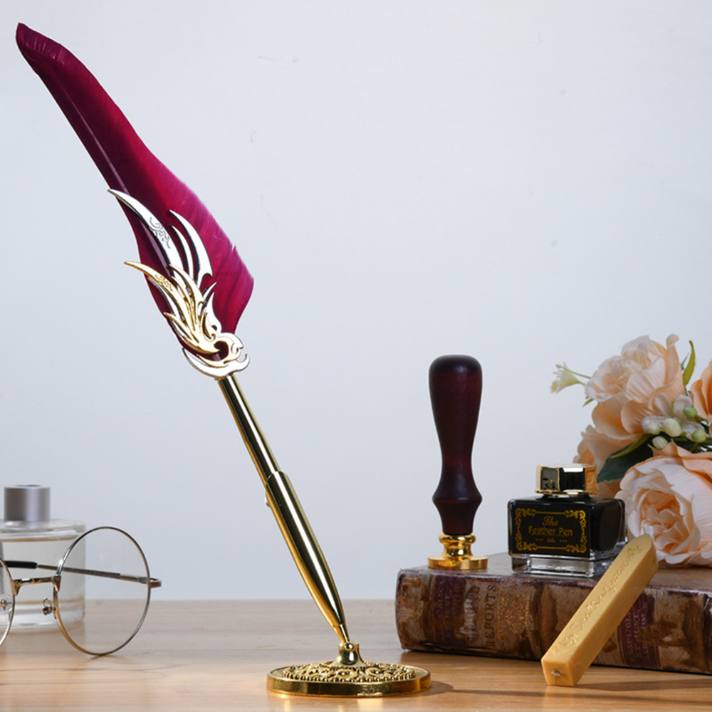 Quill Pen and Ink Set Retro Fe - Wax Seal Stamp Kit 评论和价格
